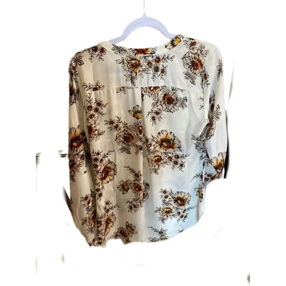 Maurices Women's Small Cream and Orange Fall Floral Blouse- NWT - Picture 8 of 11